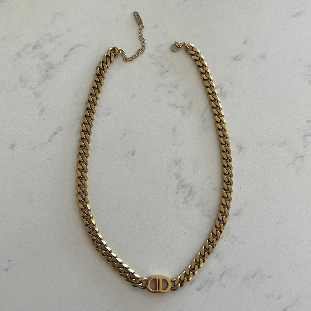 Gold DD “Dior” style necklace